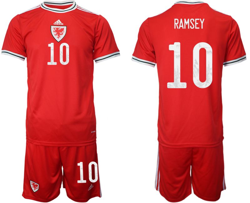 Men 2022 World Cup National Team Welsh home red #10 Soccer Jersey->customized soccer jersey->Custom Jersey